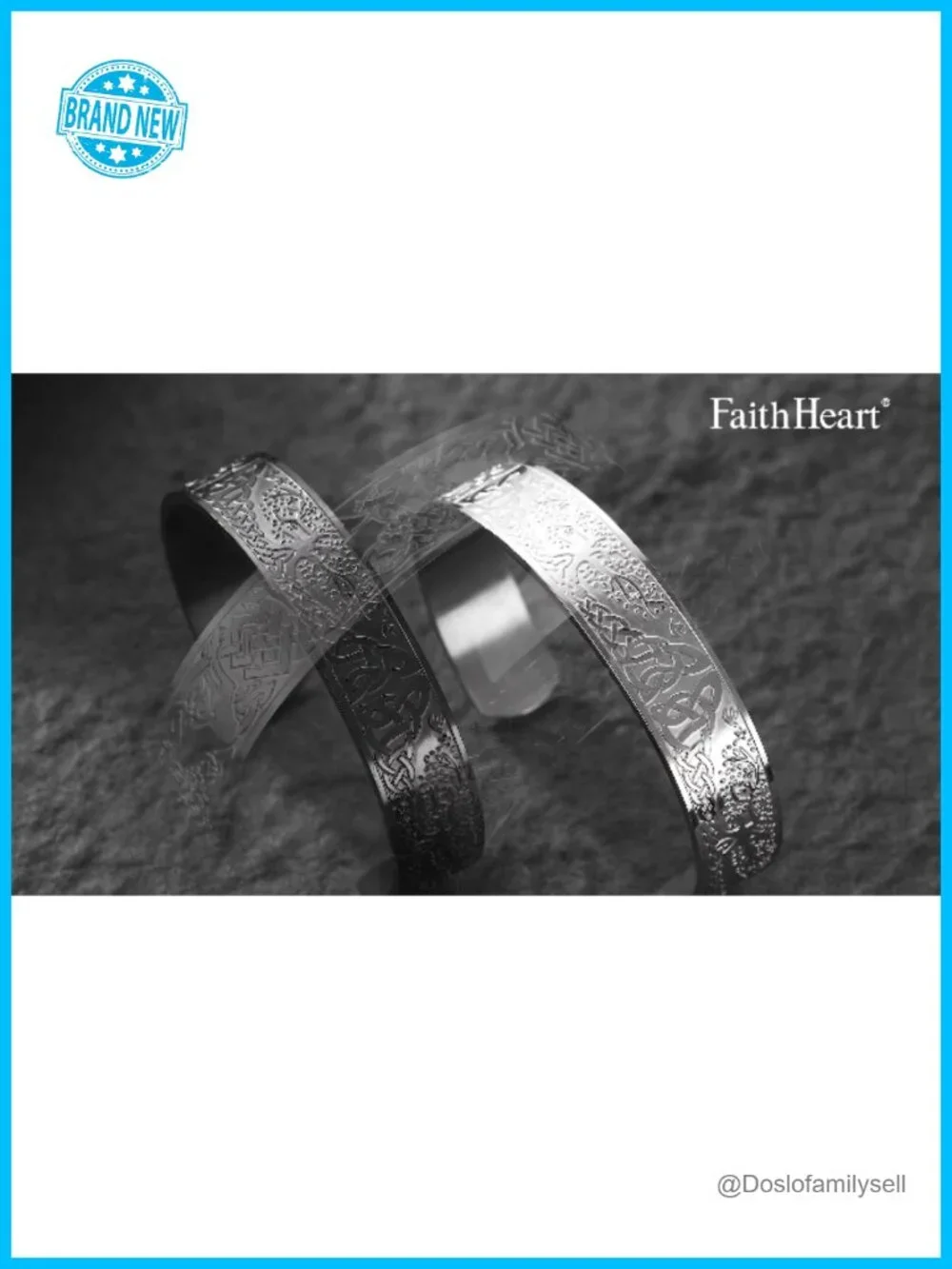 Unisex Stainless Steel Viking Cuff Bracelet Rune Thor's Hammer Wolf Celtic Knot